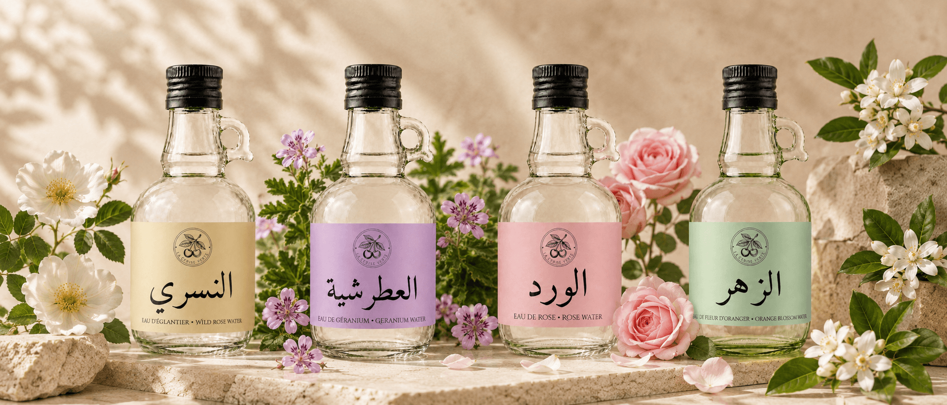 Gamme d'eaux florales La Cerise Verte